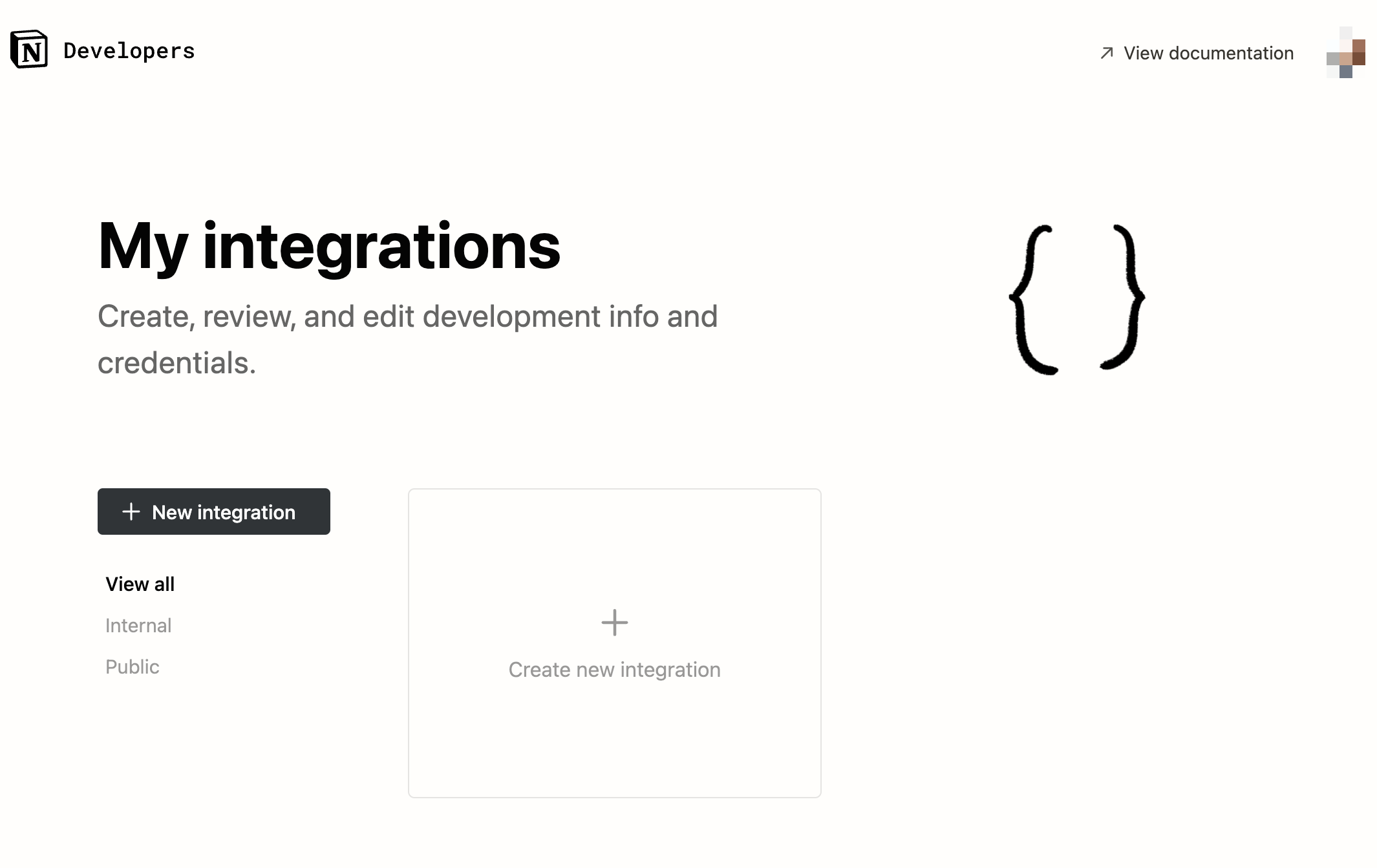 Notion&#39;s My Integrations section