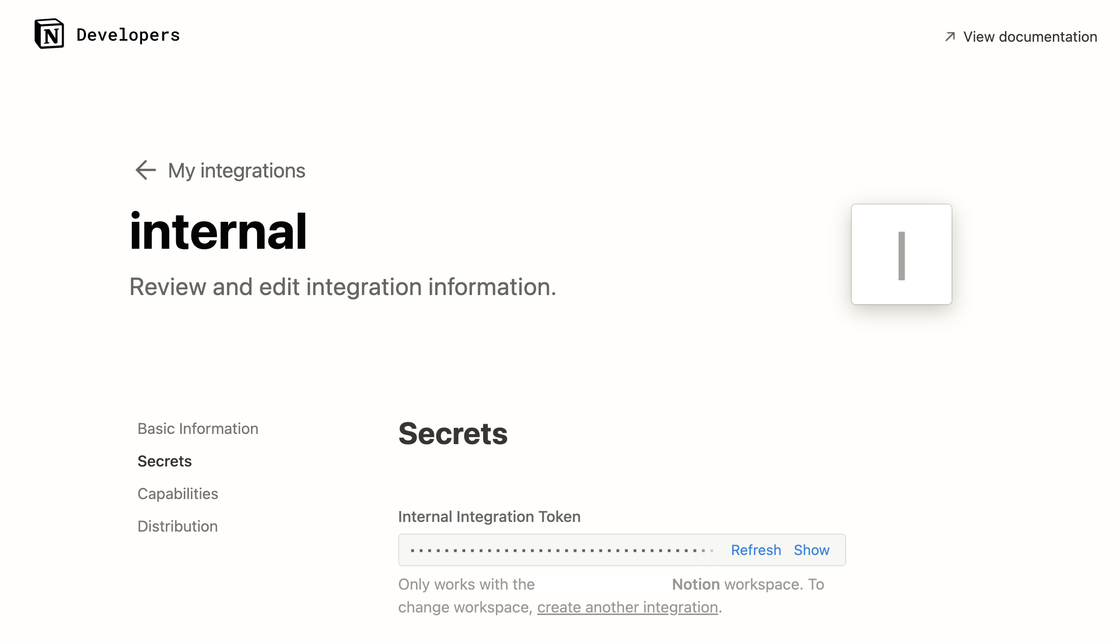 Notion&#39;s My Integrations section