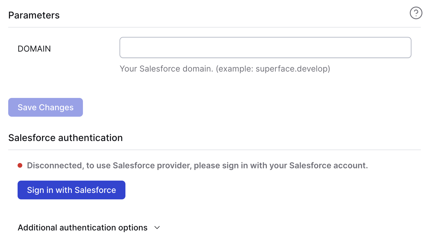 The Salesforce authentication in Superface