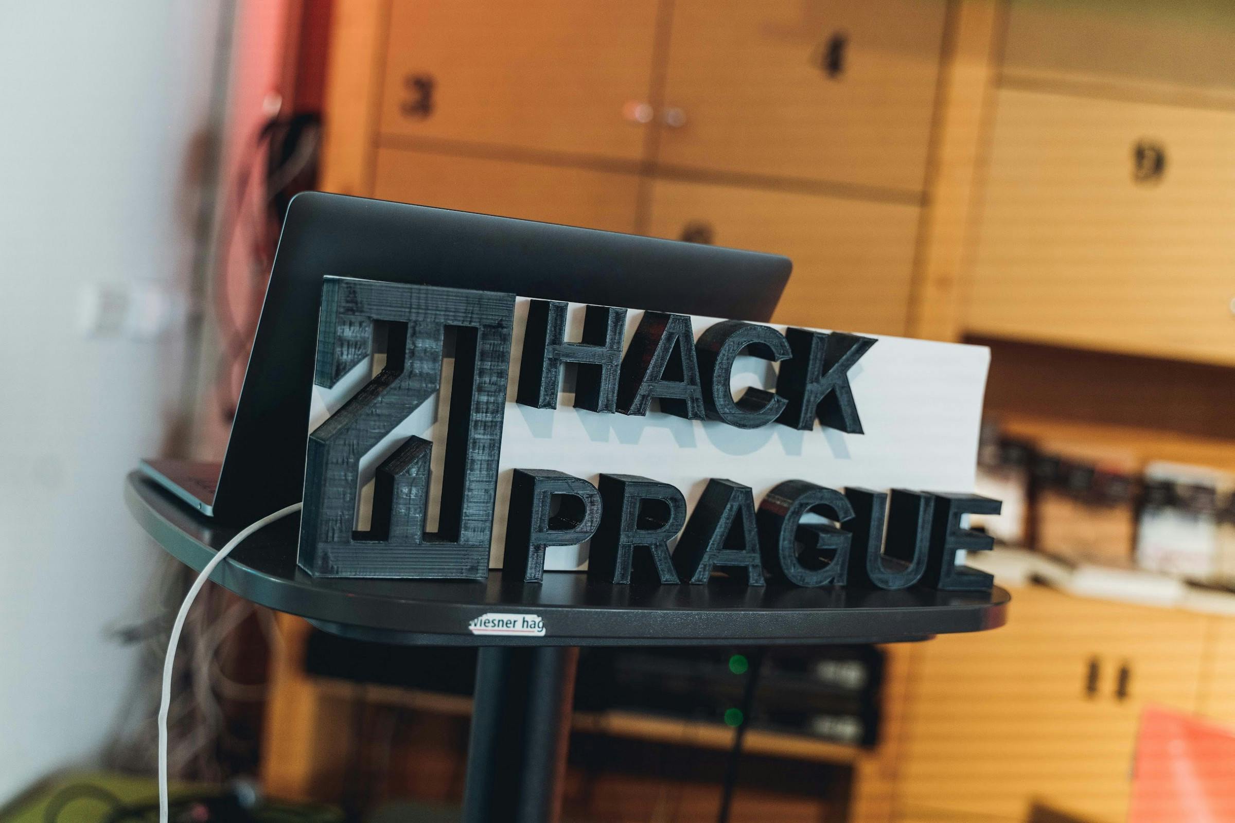 HackPrague logo from 3D printer